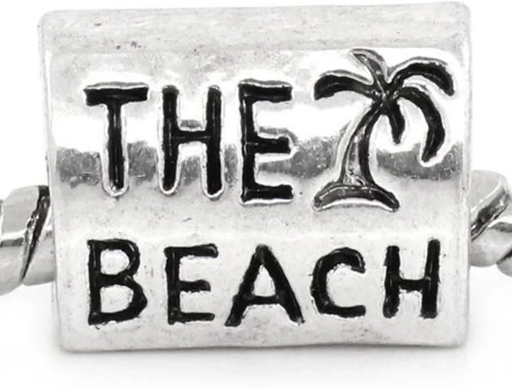 the Beach Charm Bead Spacer for Snake Chain Charm Bracelet