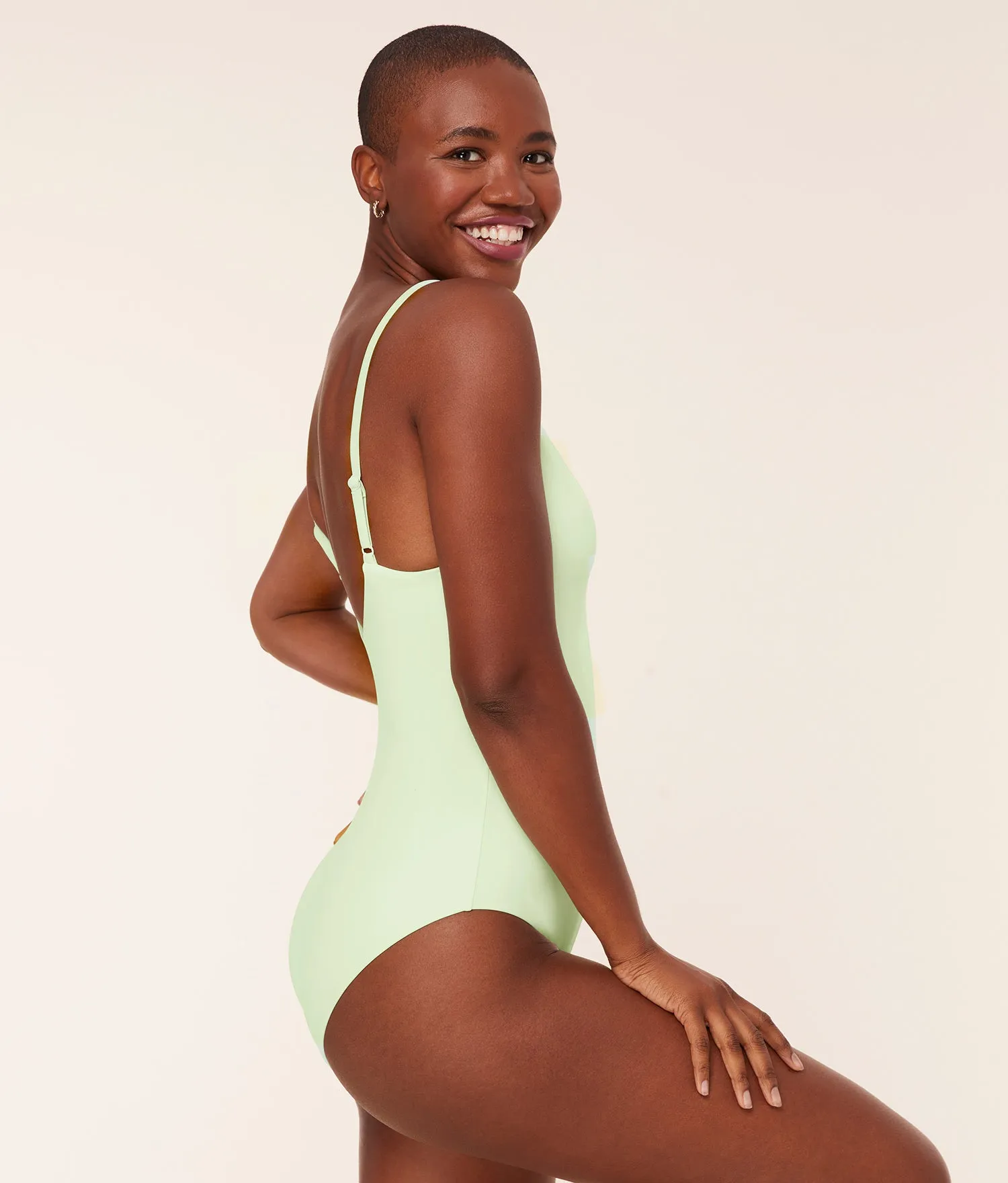The Romana One Piece - Eco Nylon - Pistachio - Long Torso