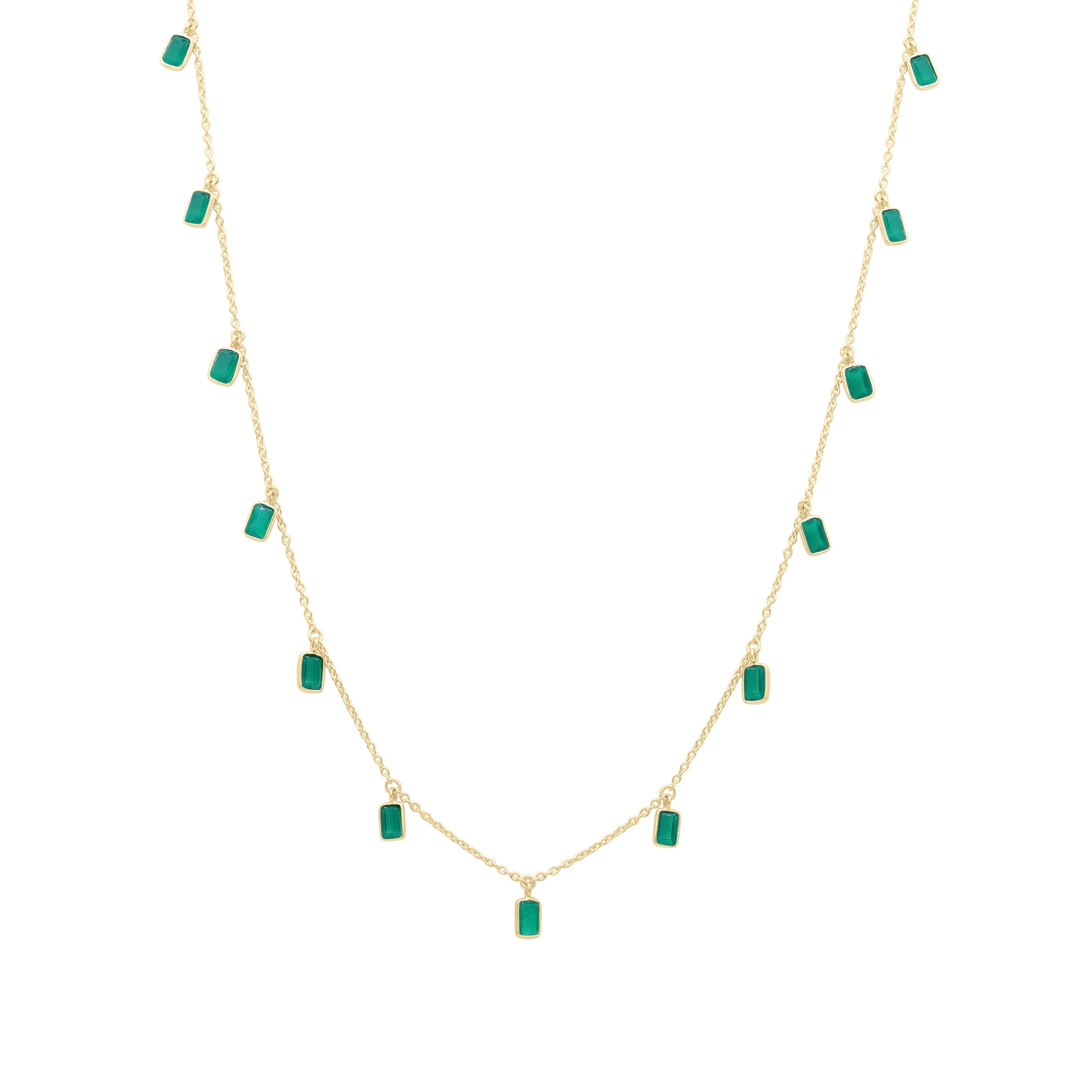 Tiggy Necklace and Duals in Gold and Green Onyx