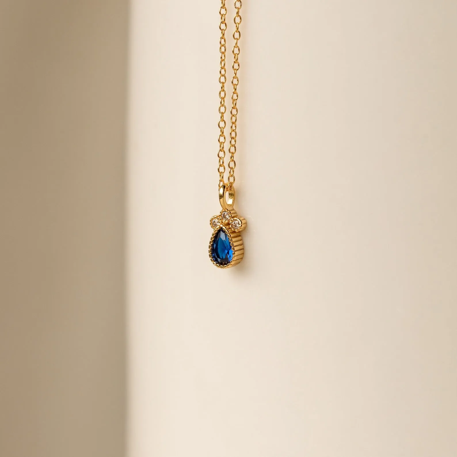 Timeless Sapphire Teardrop Necklace