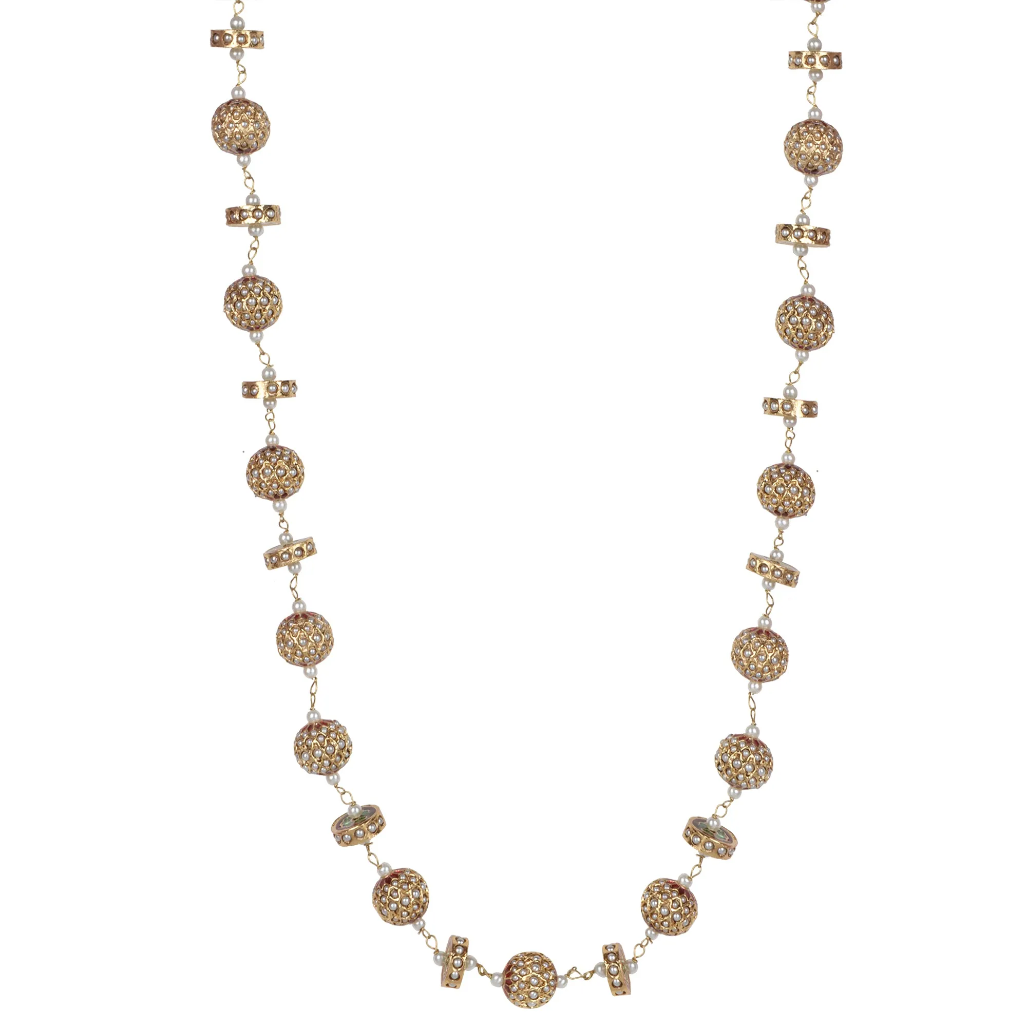 Timeless Single-Line Sona Moti Necklace