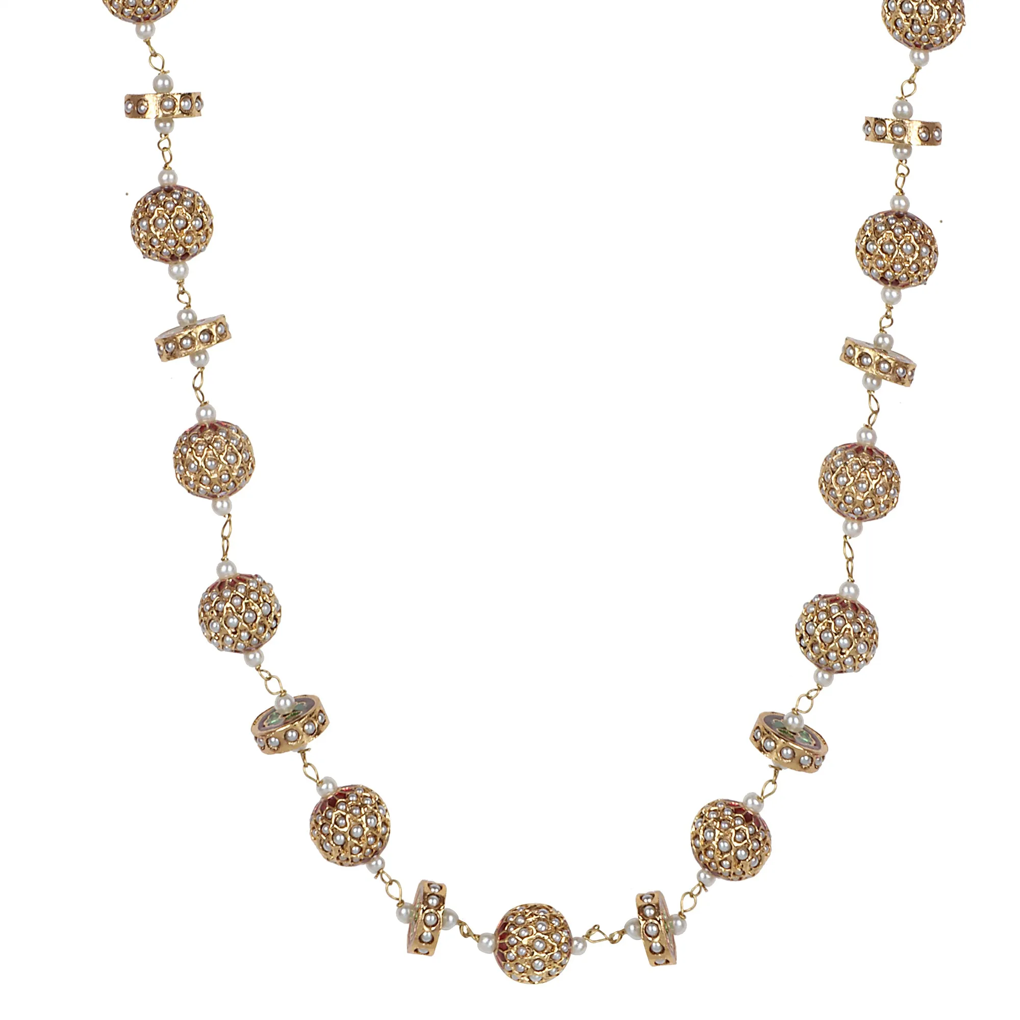 Timeless Single-Line Sona Moti Necklace