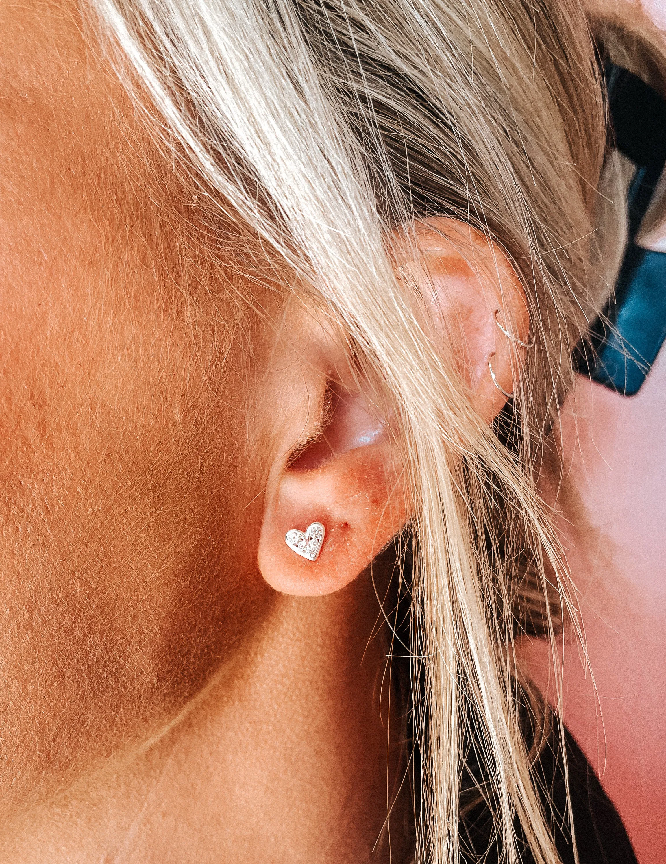Tiny Heart Stud Earrings
