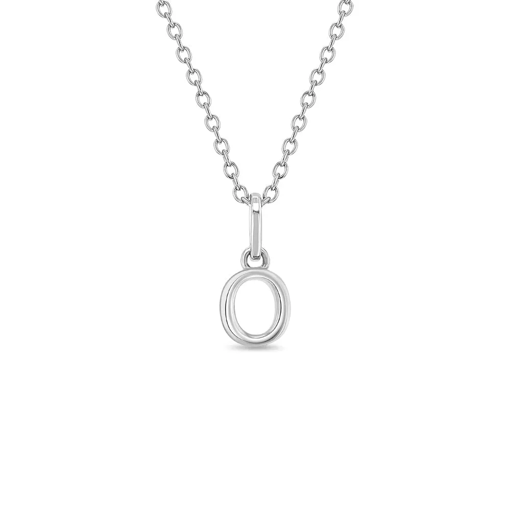 Tiny Initial Letter Kids / Teen Pendant/Necklace - Sterling Silver