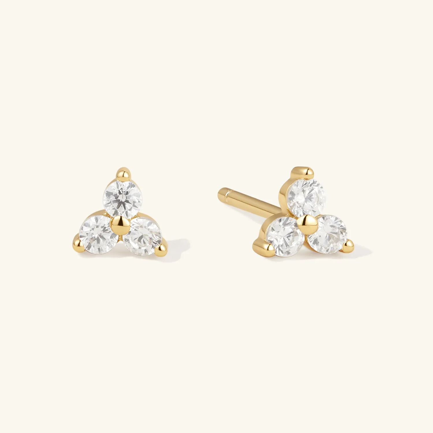 Tiny Lotus Studs | Diamond