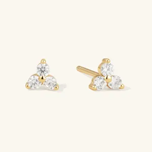 Tiny Lotus Studs | Diamond