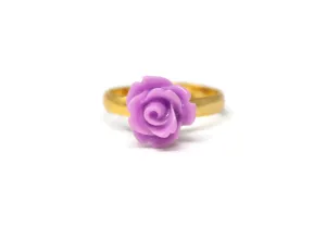 Tiny Petals Stacking Ring ~ Light Purple Rose
