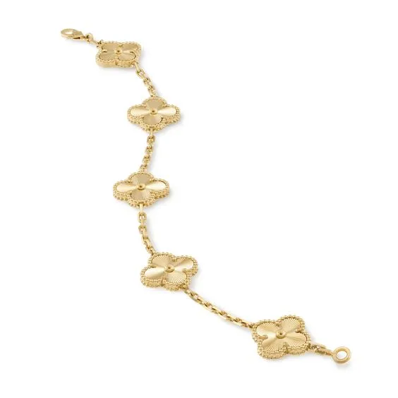 Toleet Full Gold 5 Motif Clover Bracelet