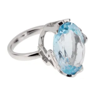 Tous 21ct Blue Topaz White Gold Cocktail Ring