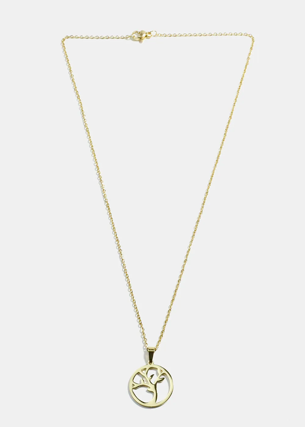 Tree in Circle Necklace