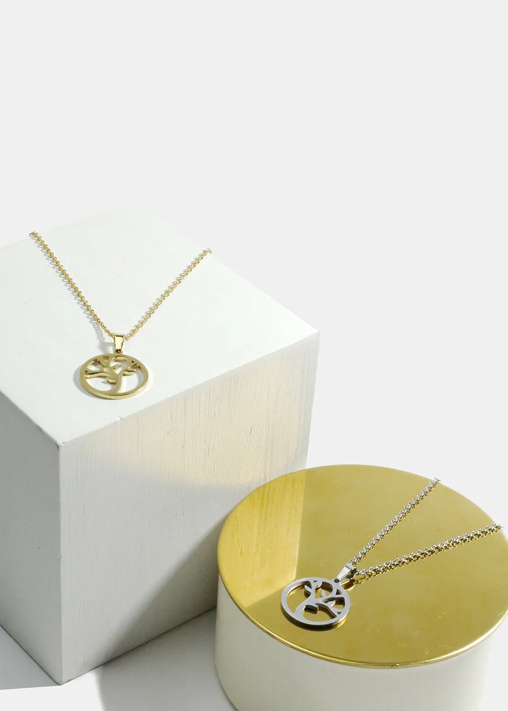 Tree in Circle Necklace
