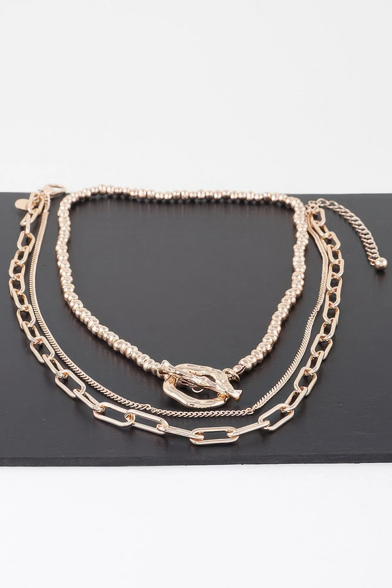 Triple Toggle Chain Necklace
