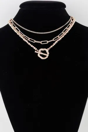 Triple Toggle Chain Necklace
