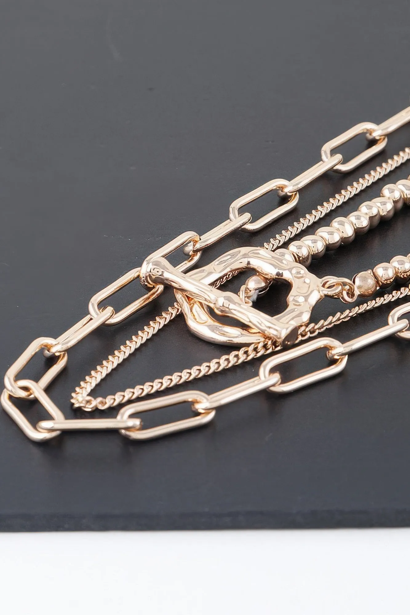 Triple Toggle Chain Necklace