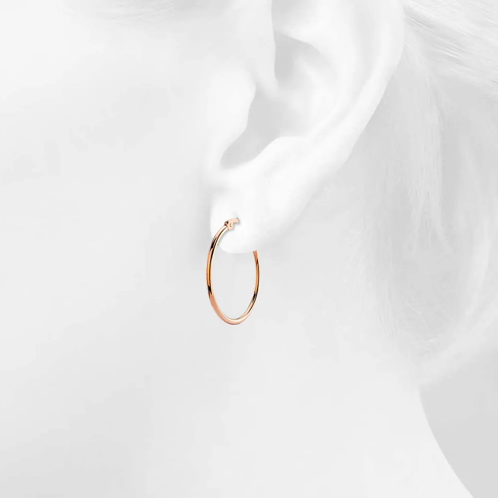 Trishia Hoop Rose Gold Layered Earrings 30mm