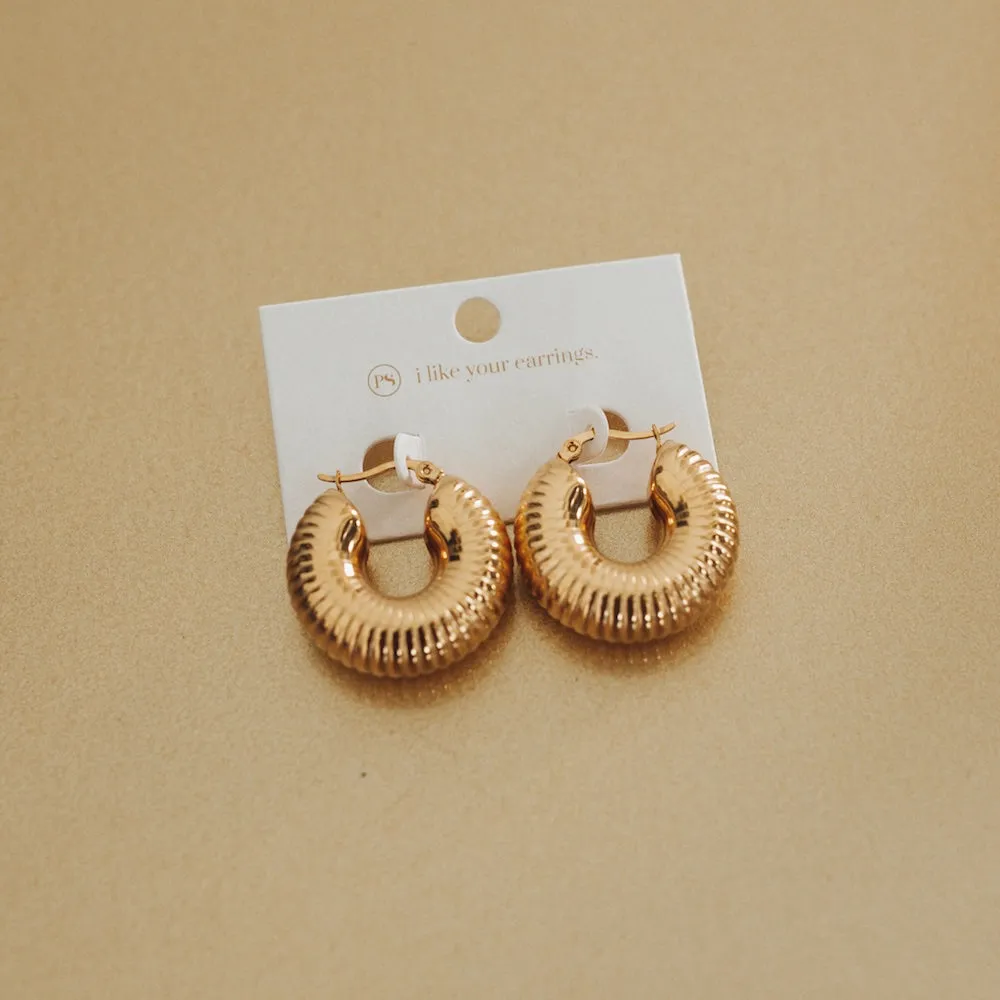 True Love Textured Hoop Earrings