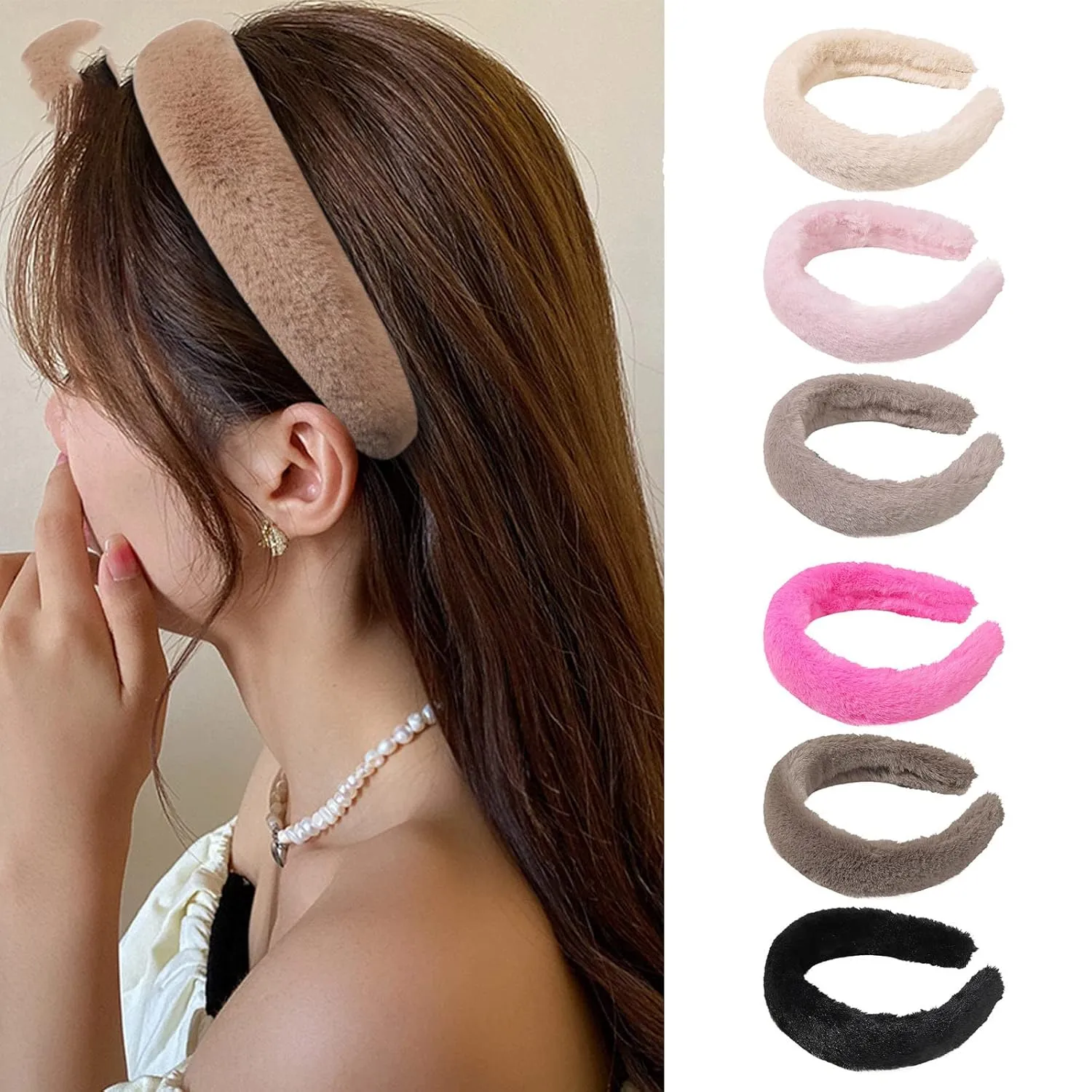 Turban Headbands for Women Pearls Knotted Head Bands Elastic Rhinestone Hair Bands Hair Accessories Jewelry