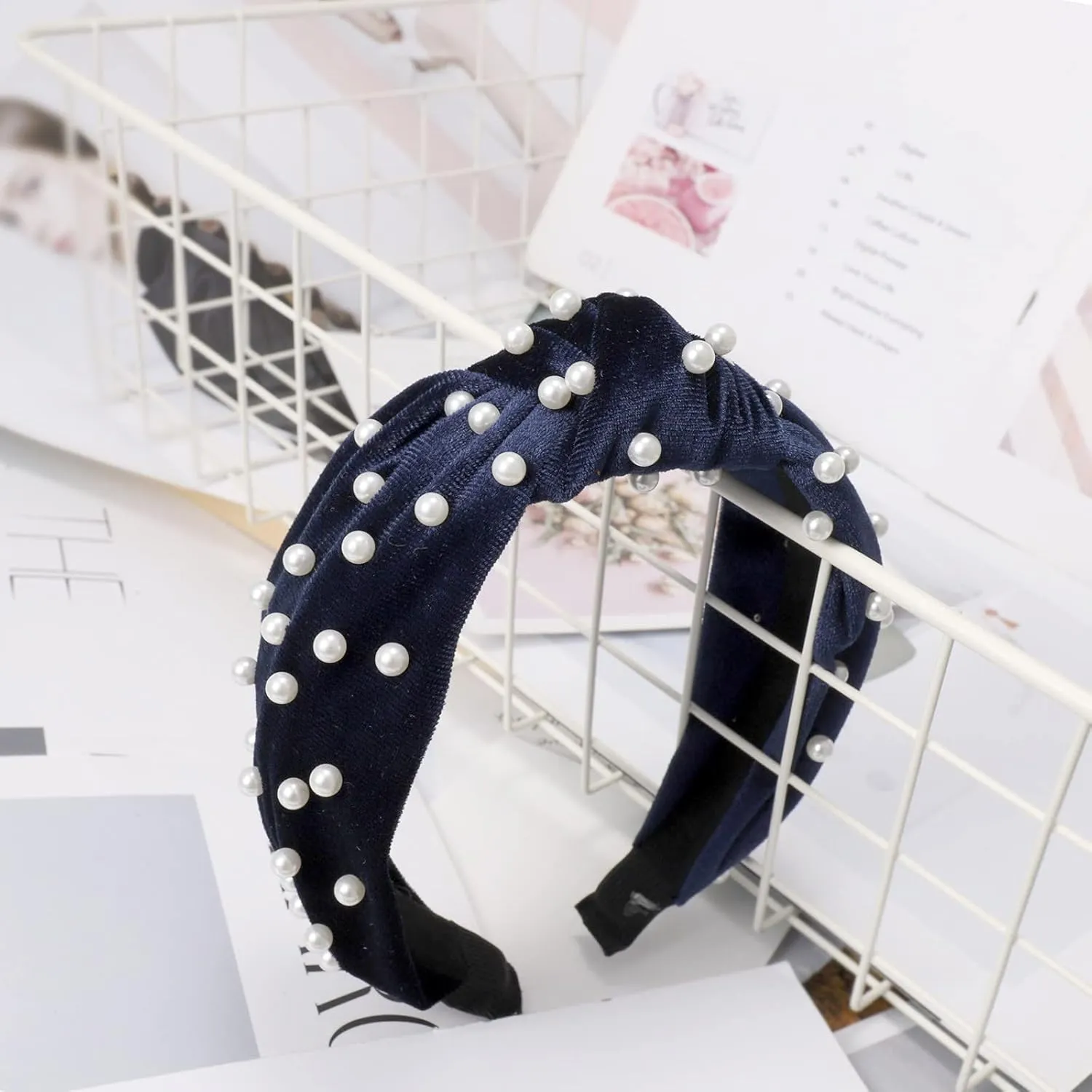 Turban Headbands for Women Vintage Flower Printed Headband Crystal Elastic hairbands Wedding Hair Accessories