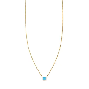 Turquoise Inlaid Square Necklace
