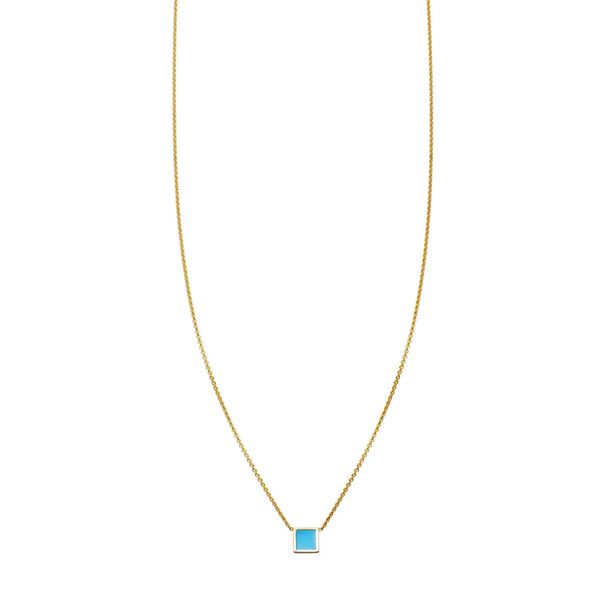 Turquoise Inlaid Square Necklace