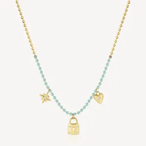 Turquoise Lock Necklace