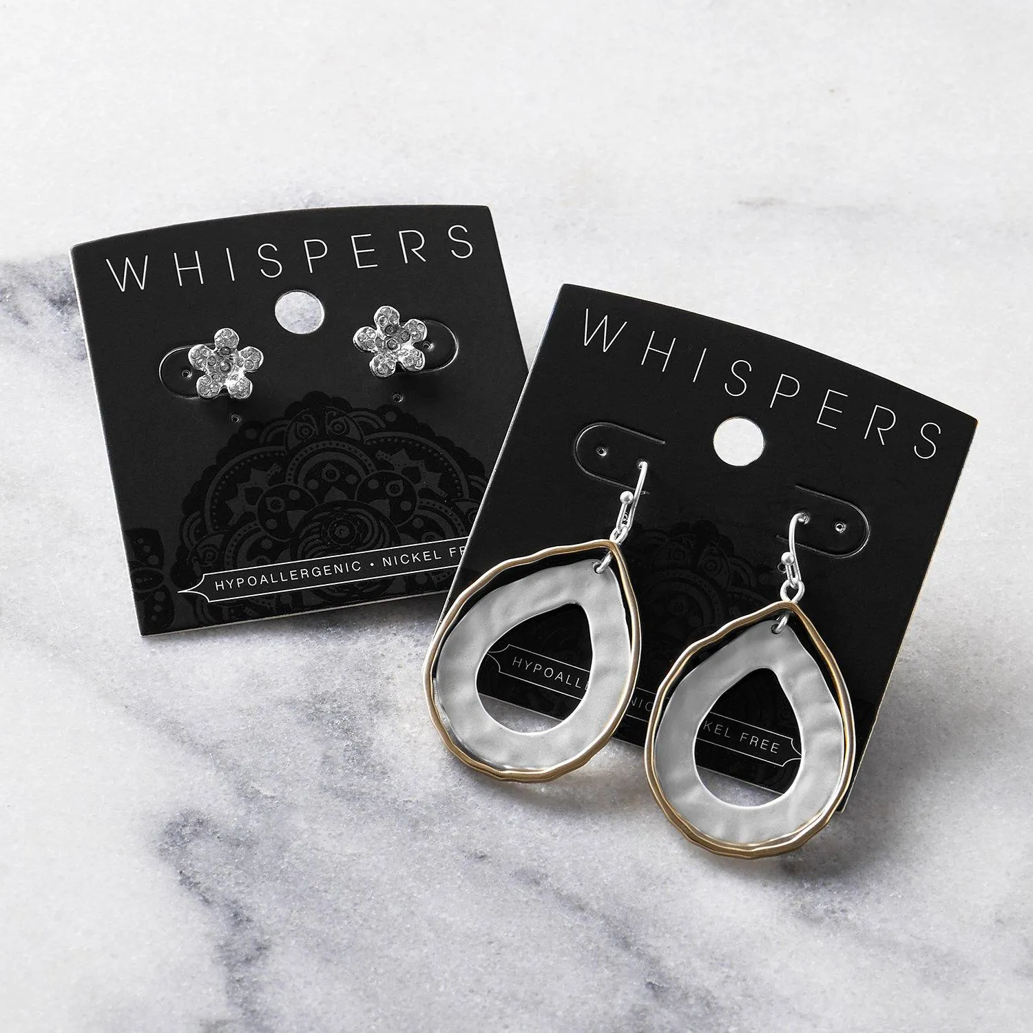 Two-Tone Vintage Dangle Earrings