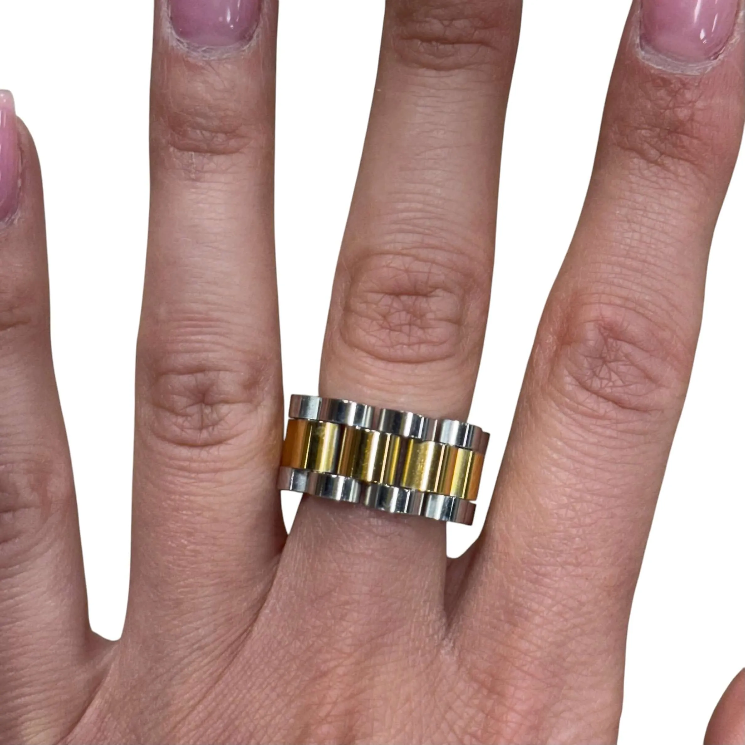 Two-Tone Watch Band Ring