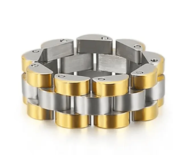 Two-Tone Watch Band Ring