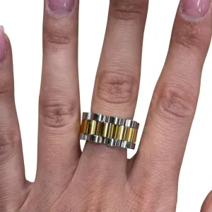 Two-Tone Watch Band Ring