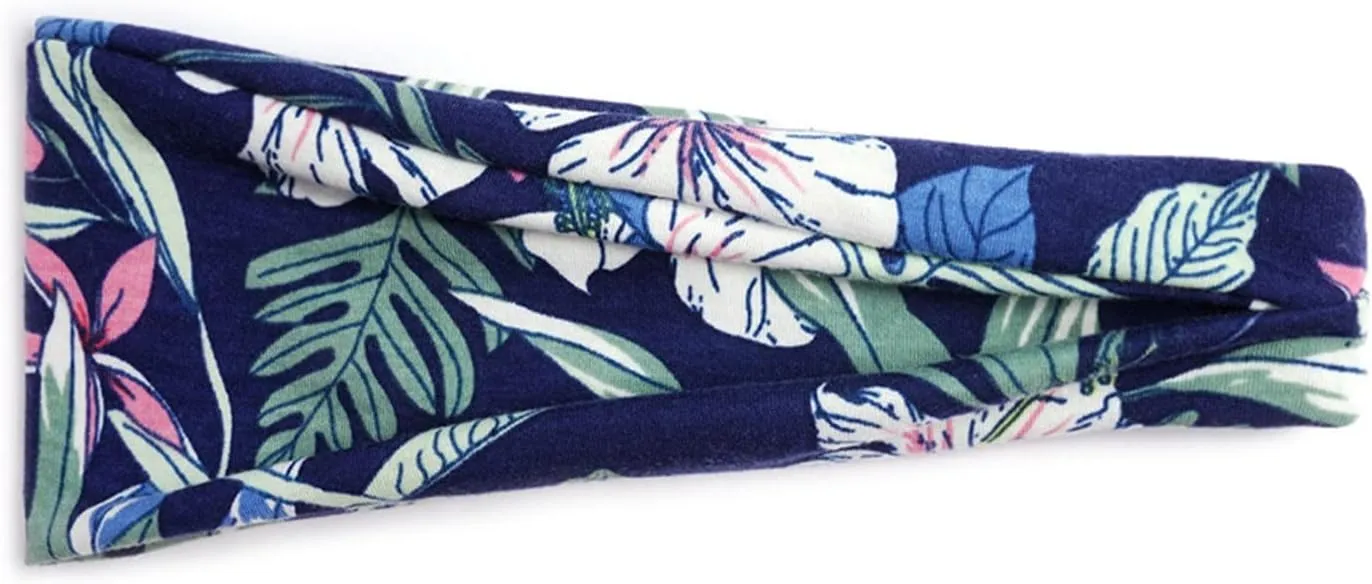 Unisex Party Headband Women Casual Printing Yoga Hairband Sports Elastic Sweat Absorbing Headband Yoga (Navy, One Size)