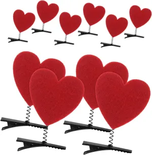 VALICLUD 10pcs Cute Heart Hair Clips for Adorable Valentine's Day Accessories for Daily Wear and Parties Soft Materials Reliable Design Versatile Use Heart Shaped Barrettes