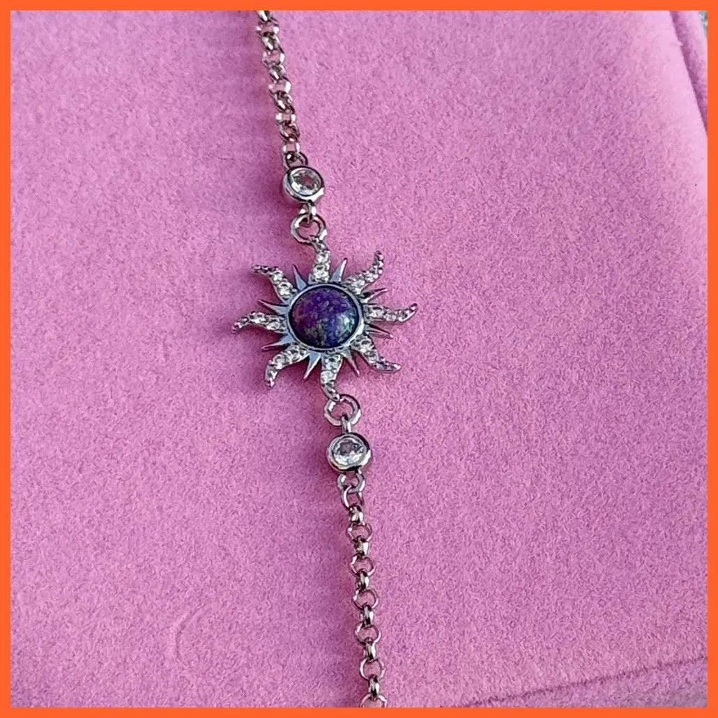 Vintage Opal Zircon Star Geometric Pendant Necklace Choker For Women