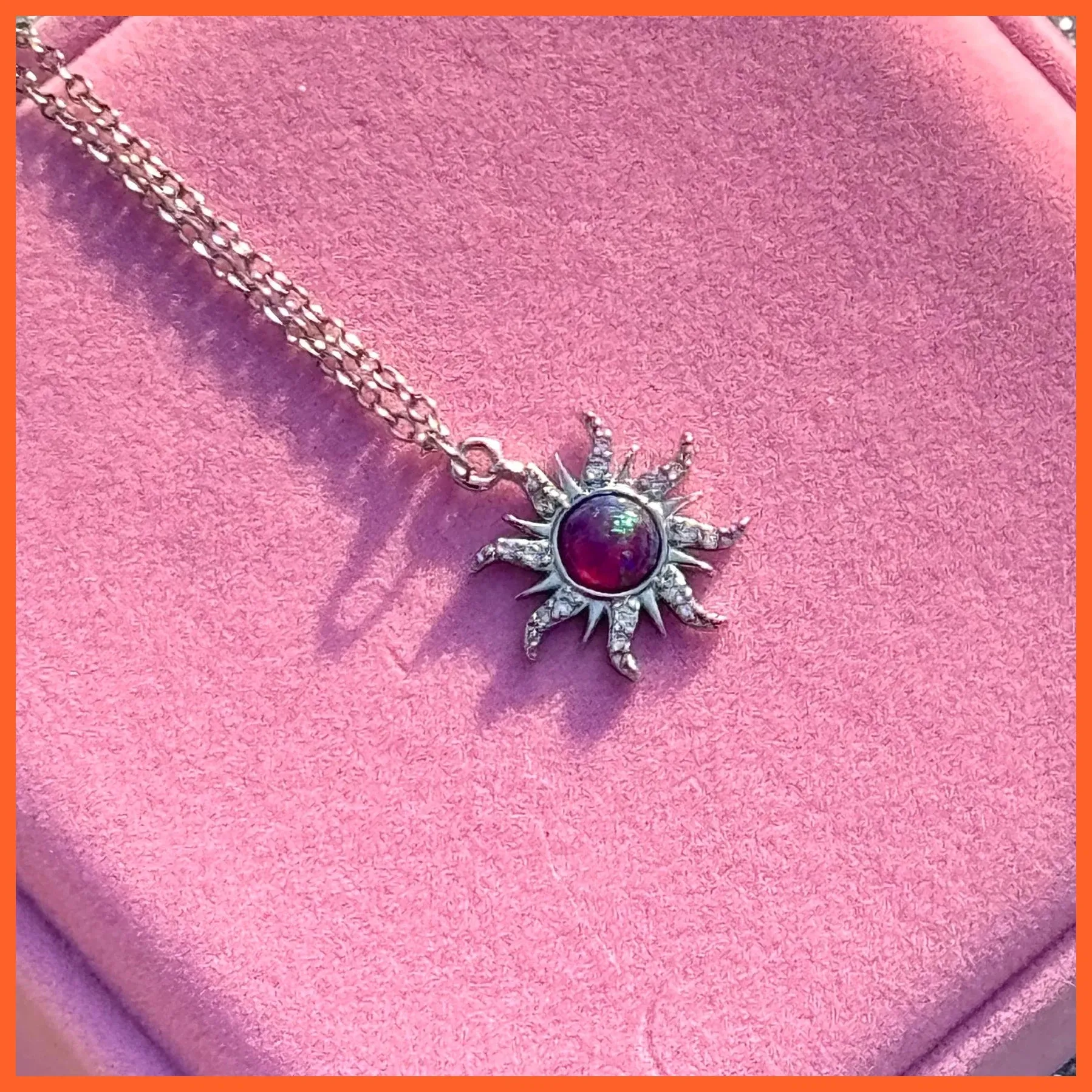 Vintage Opal Zircon Star Geometric Pendant Necklace Choker For Women