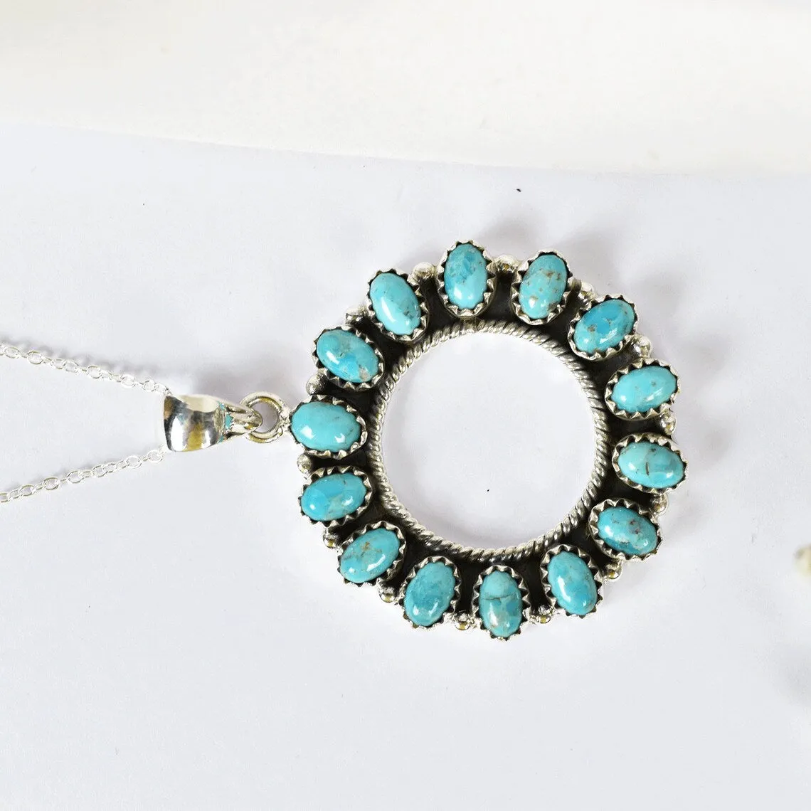 Vintage Open Circle Cluster Pendant - 925 Sterling Silver Southwestern Style Pendant