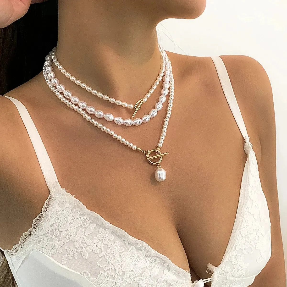Vintage Pearl Heart Necklaces Collection