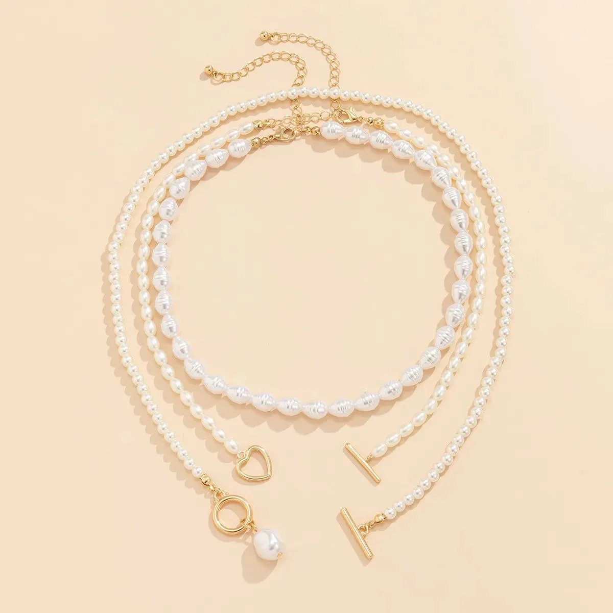Vintage Pearl Heart Necklaces Collection