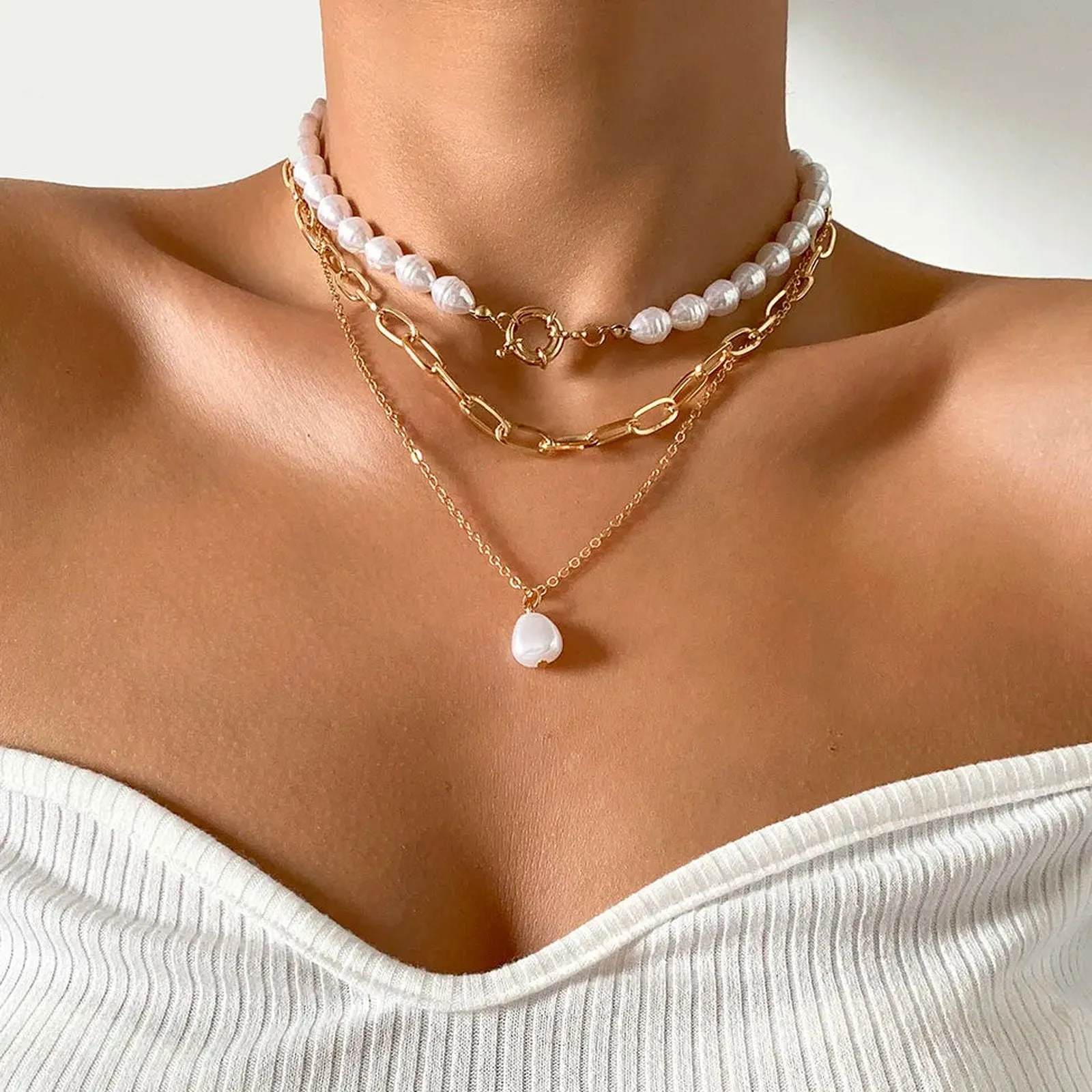 Vintage Pearl Heart Necklaces Collection
