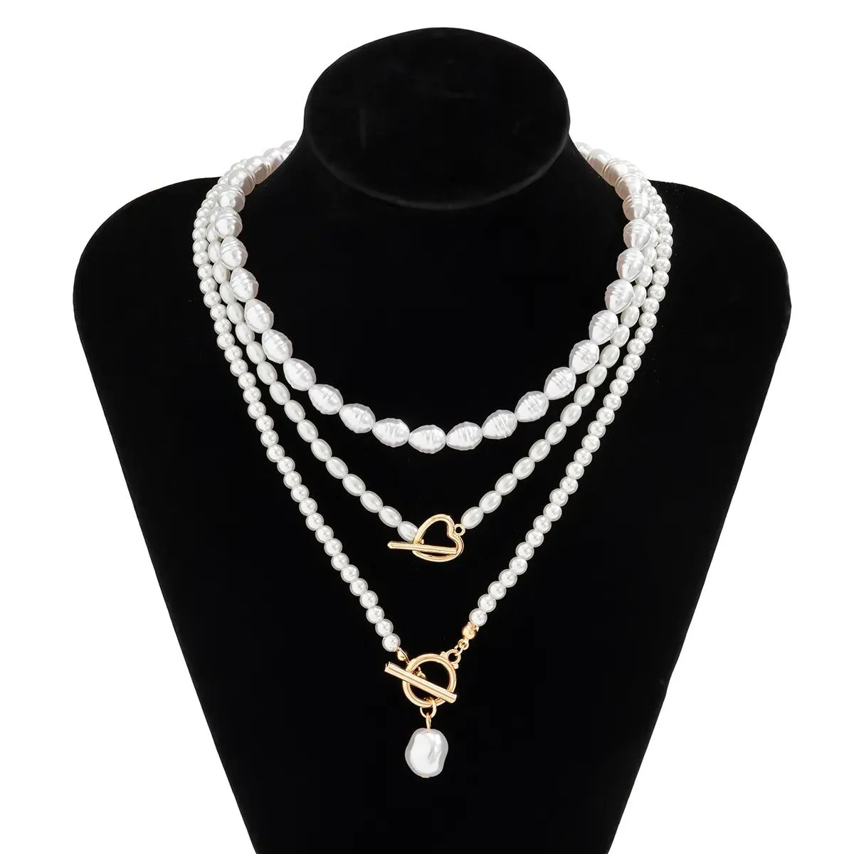 Vintage Pearl Heart Necklaces Collection