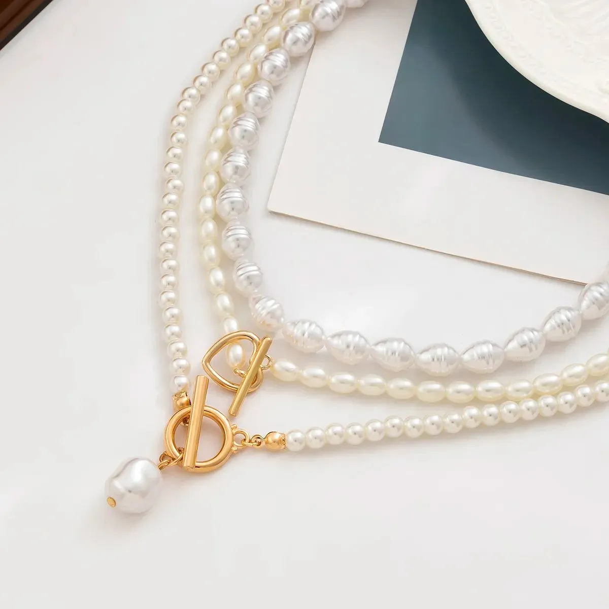 Vintage Pearl Heart Necklaces Collection