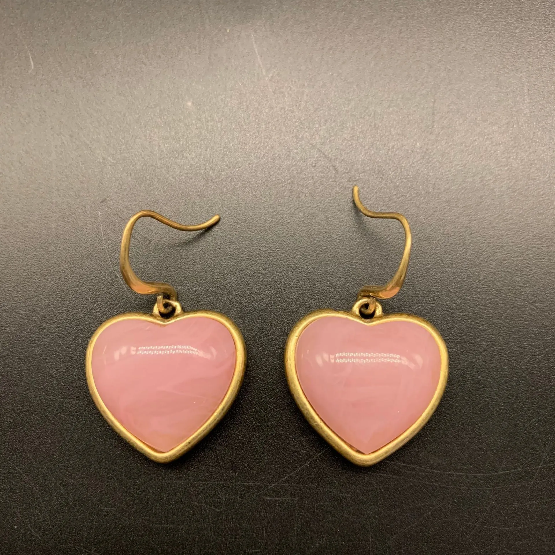 Vintage "Love Peach" Enamel Simple and Elegant Earrings