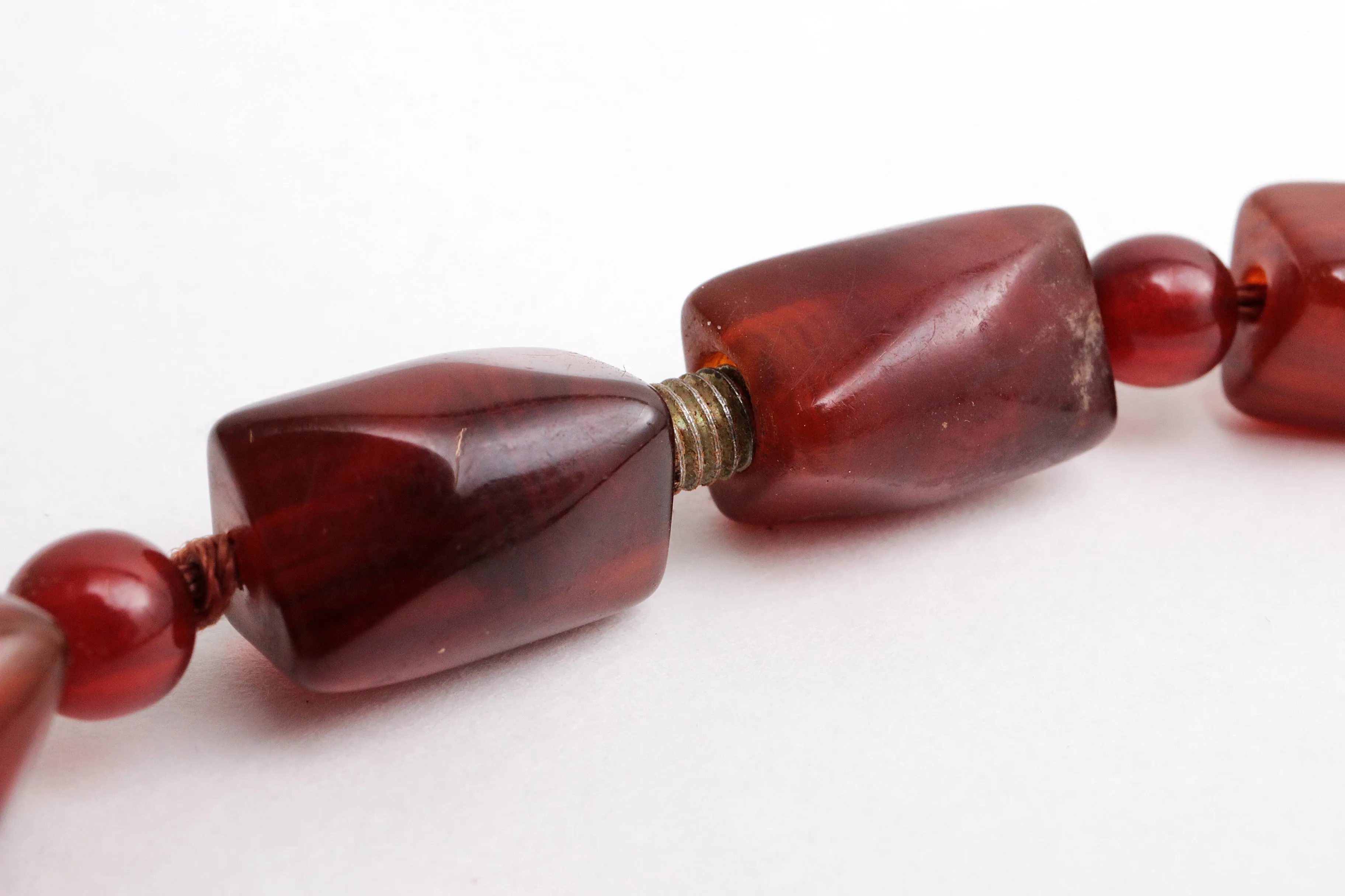 Vintage Set of Four Amber Necklaces, 1960s