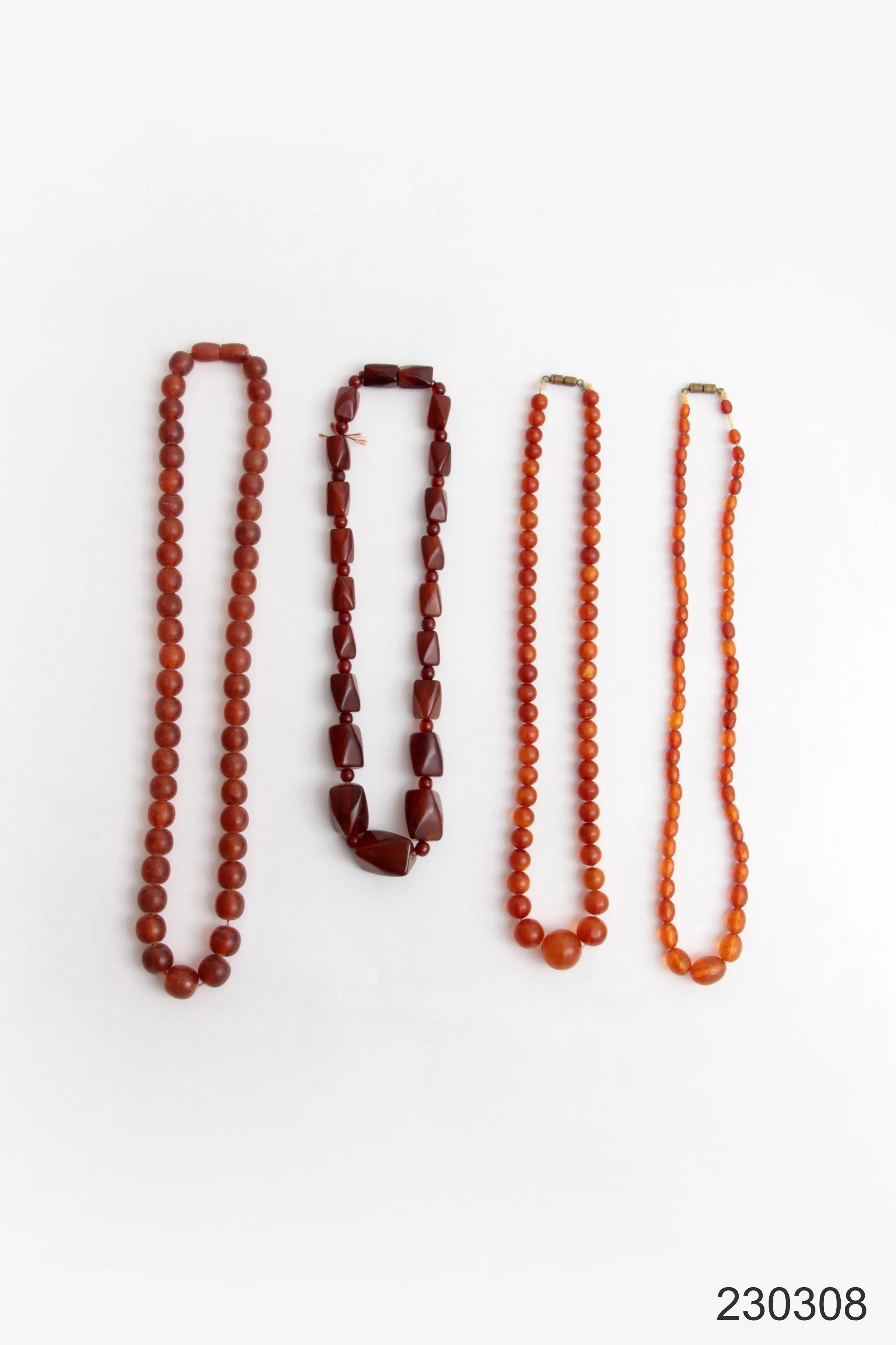 Vintage Set of Four Amber Necklaces, 1960s