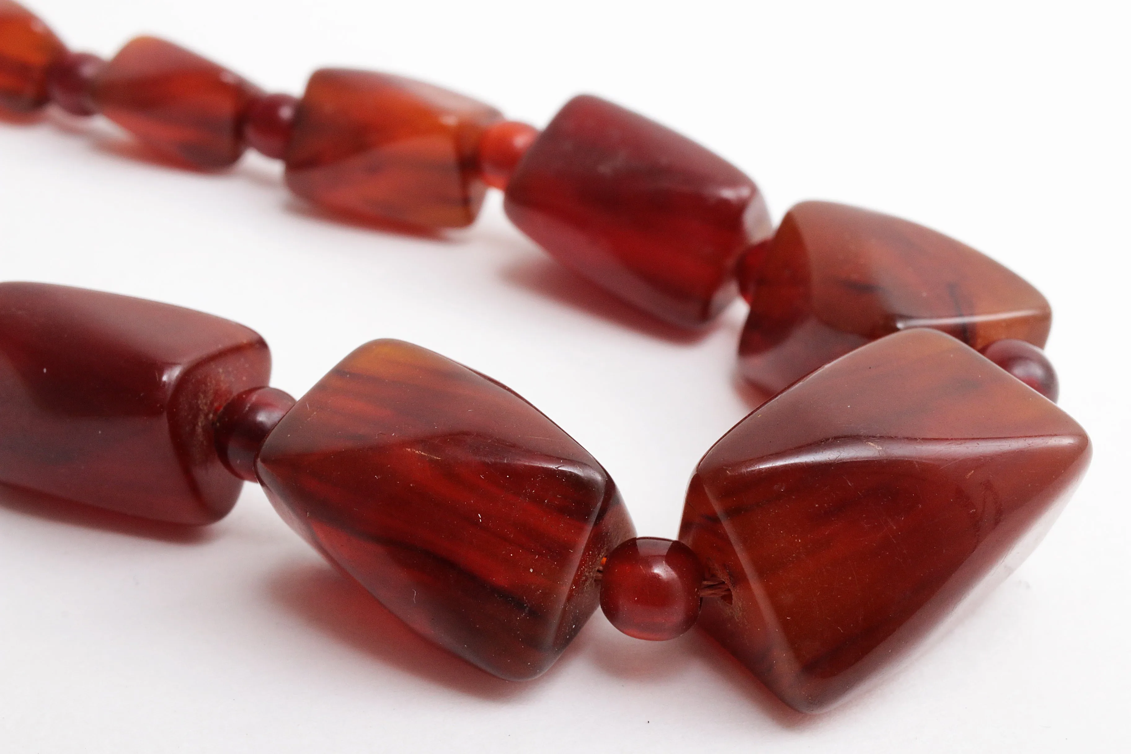 Vintage Set of Four Amber Necklaces, 1960s