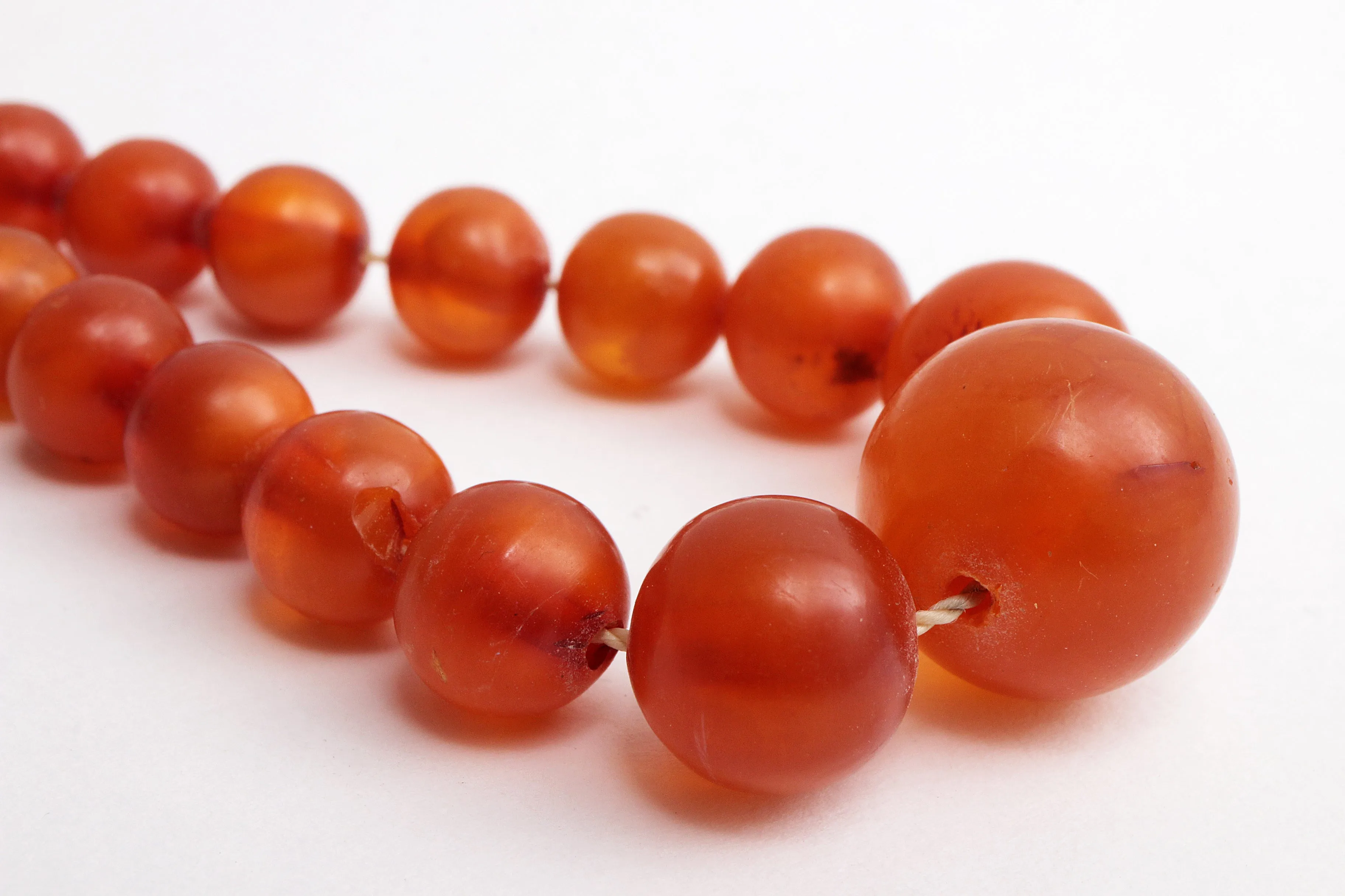 Vintage Set of Four Amber Necklaces, 1960s
