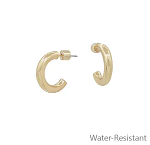 Water Resistant Simple Gold Hoop Earring