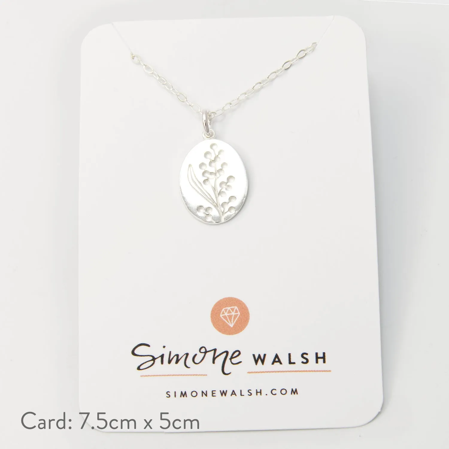 Wattle Flowers Silver Pendant Necklace