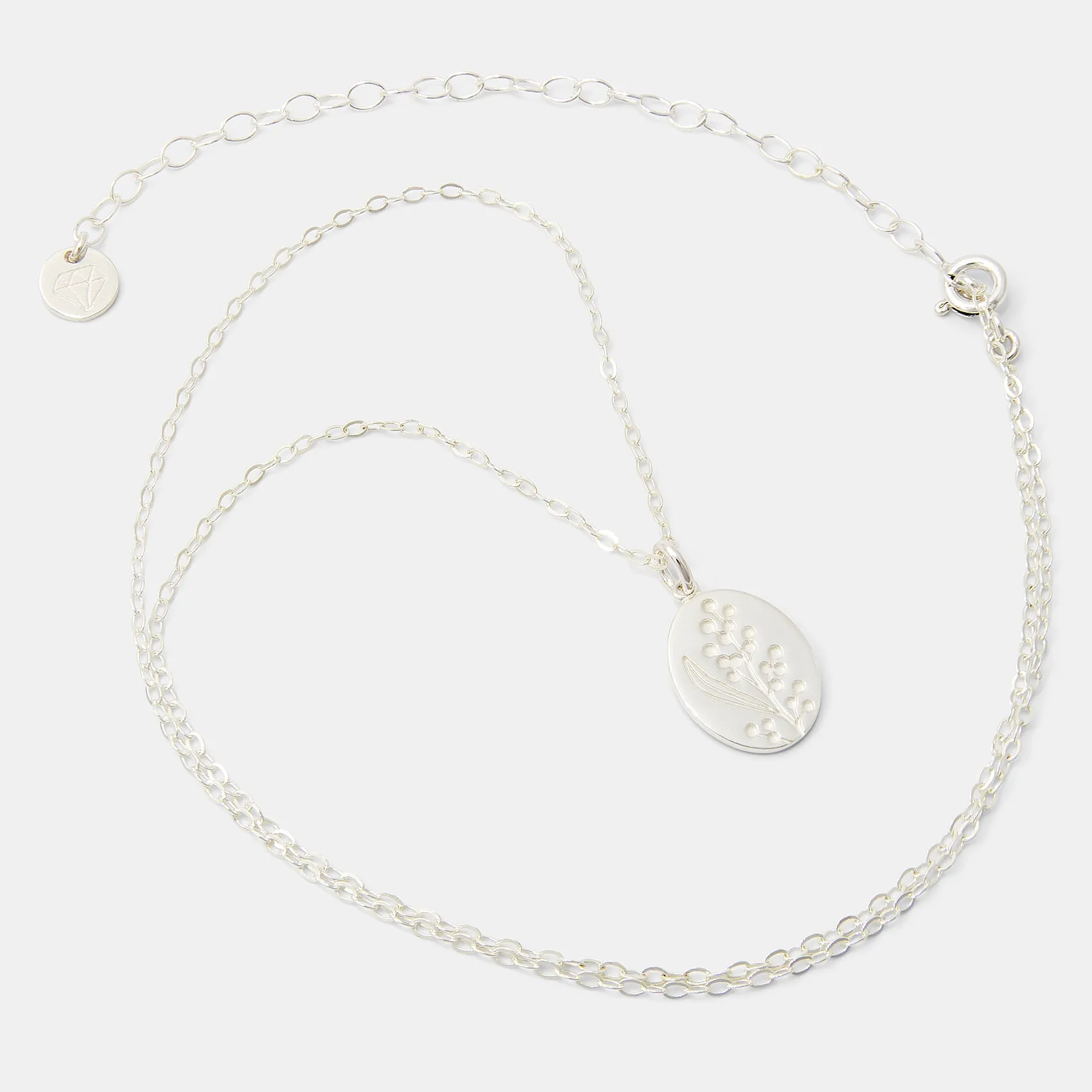 Wattle Flowers Silver Pendant Necklace