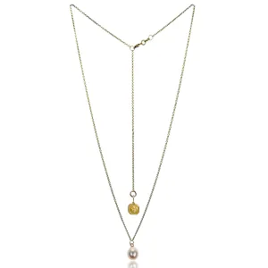 White Freshwater Pearl 'Simple' 18ct Gold Pendant