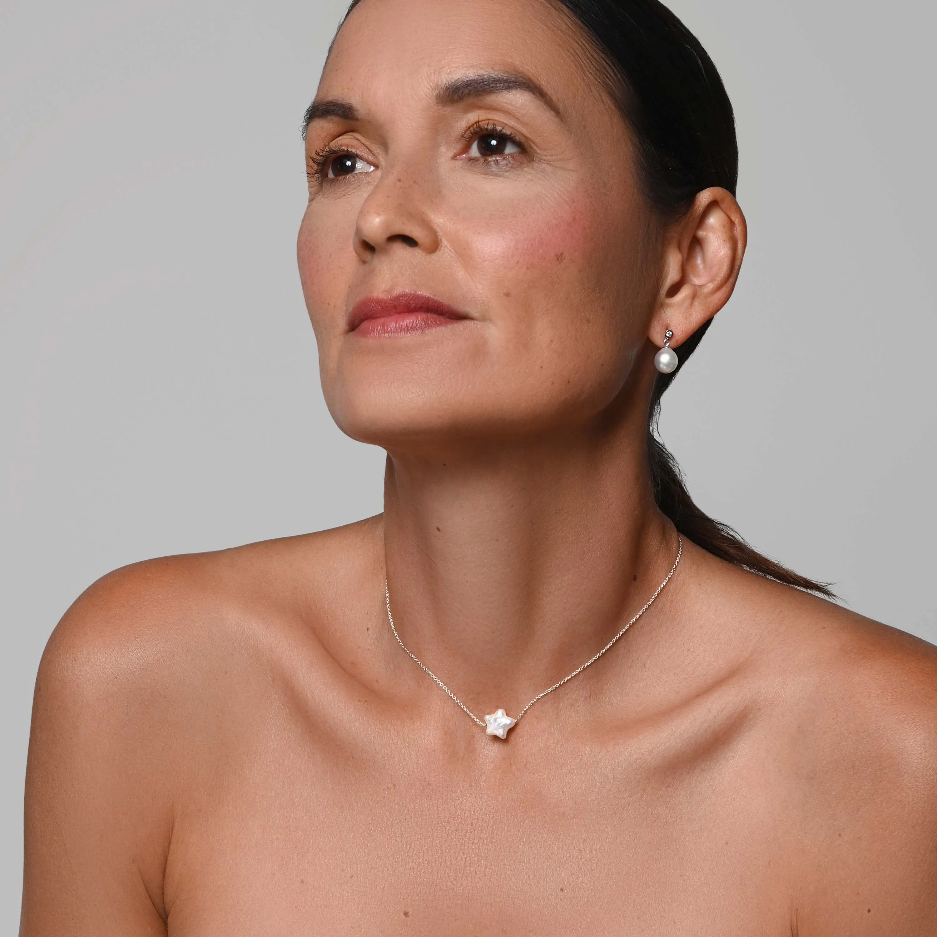 White Freshwater 'Star' Pendant