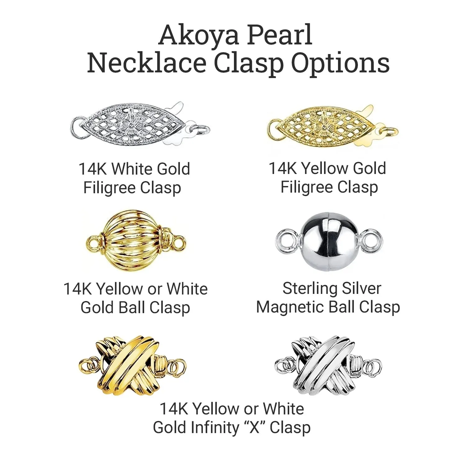 White Japanese Akoya Pearl Necklace, 6.5-7.0mm - AA  Quality